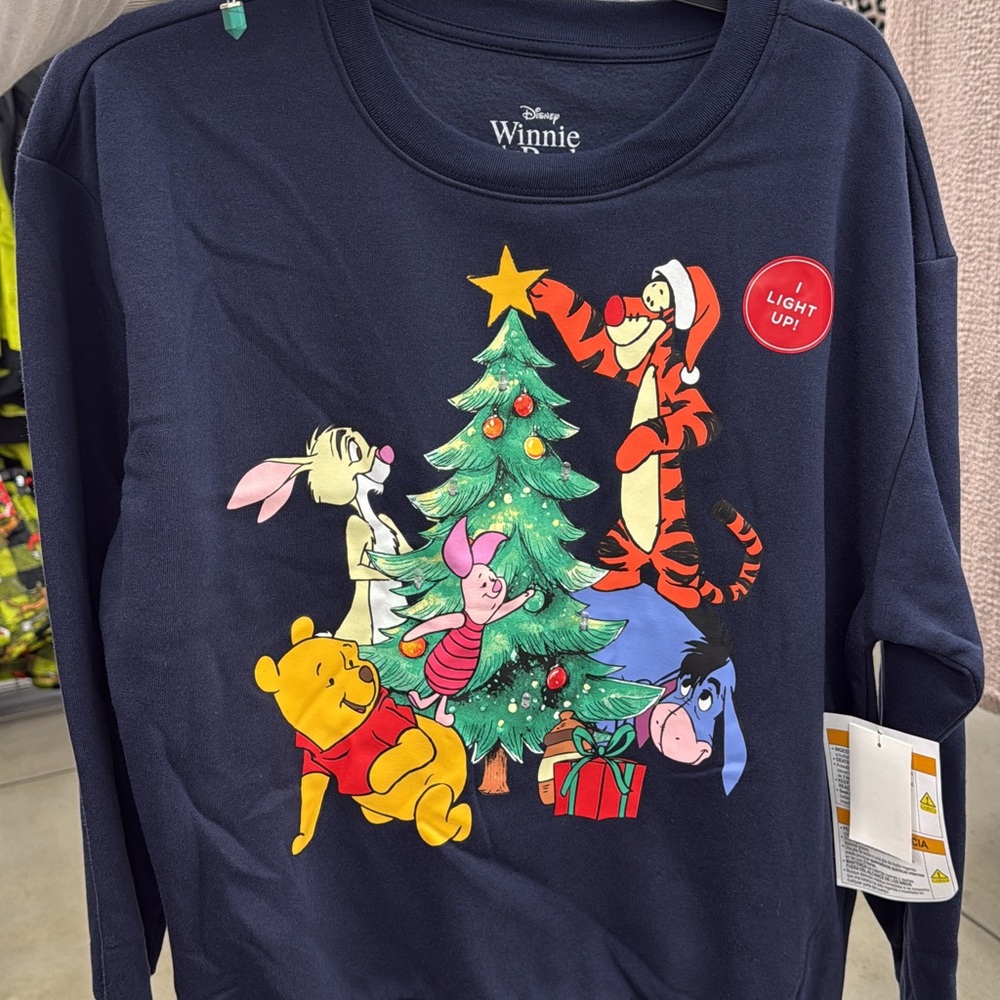 Disney Festive Navy Sweatshirt with Winnie the Pooh and Friends